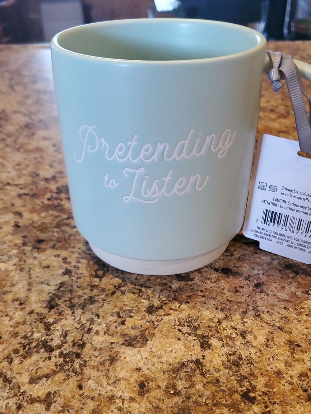 Hallmark Pretending to Listen Mint Ceramic Mug